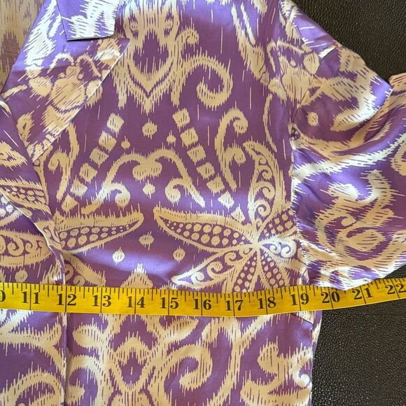 Poupette St Barth Clea printed Purple and Cream Patterned Blazer size Small - Picture 12 of 14